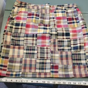 CAMBRIDGE PATCH WORK plaid skirt, side pockets and one back pocket. Size 6.‎ Y2K